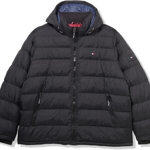Tommy Hilfiger Men's Black and Blue Puffer Jacket